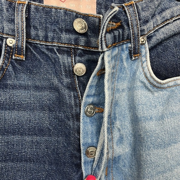 Revice Womens Jeans Light/Dark Wash Mix 24 Patchwork Button Fly Distinctive EUC - Picture 3 of 16